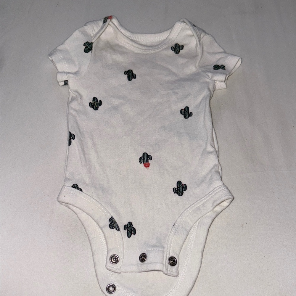 Carter's White Onesie with Cactus Design